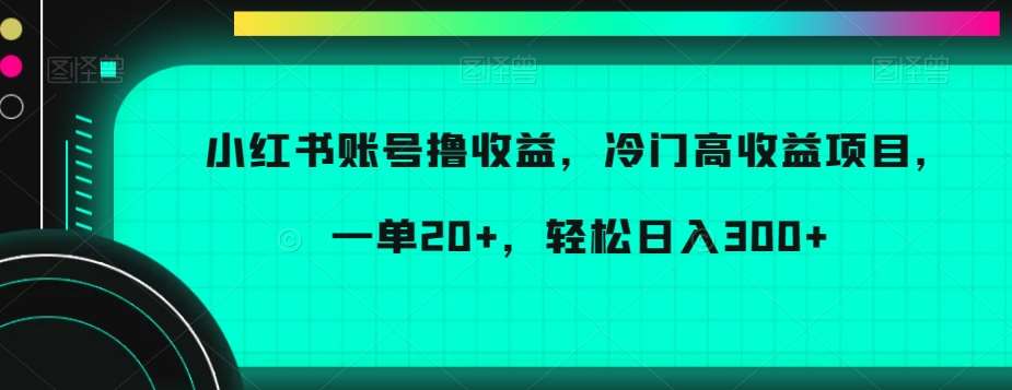 小红书账号撸收益，冷门高收益项目，一单20+，轻松日入300+【揭秘】-千寻创业网