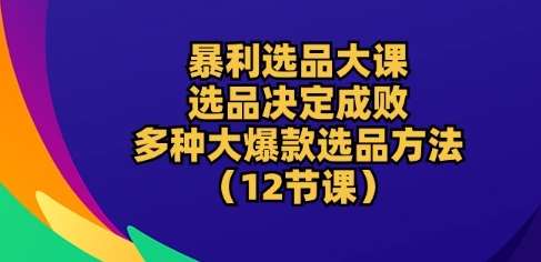 暴利选品大课：选品决定成败，教你多种大爆款选品方法(12节课)-千寻创业网