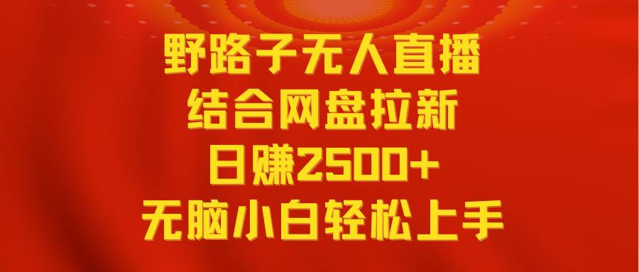 （9025期）无人直播野路子结合网盘拉新，日赚2500+多平台变现，小白无脑轻松上手操作-千寻创业网