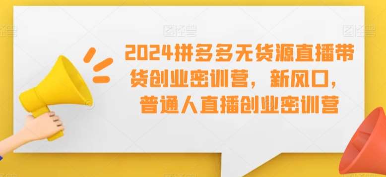 2024拼多多无货源直播带货创业密训营，新风口，普通人直播创业密训营-千寻创业网