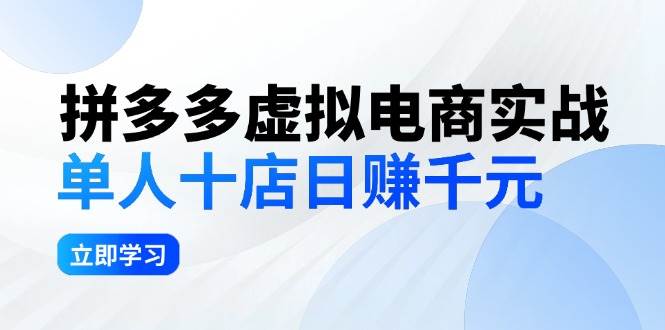 （12326期）拼夕夕虚拟电商实战：单人10店日赚千元，深耕老项目，稳定盈利不求风口-千寻创业网