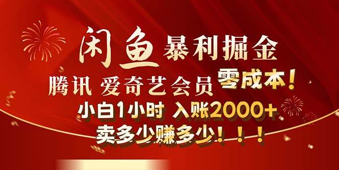 （12236期）闲鱼全新暴力掘金玩法，官方正品影视会员无成本渠道！小白1小时收…-千寻创业网