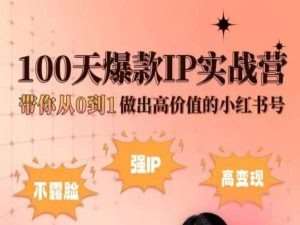 小红书100天爆款IP实战营，带你从0到1做出高价值的小红书号-千寻创业网