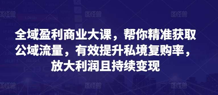 全域盈利商业大课，帮你精准获取公域流量，有效提升私境复购率，放大利润且持续变现-千寻创业网