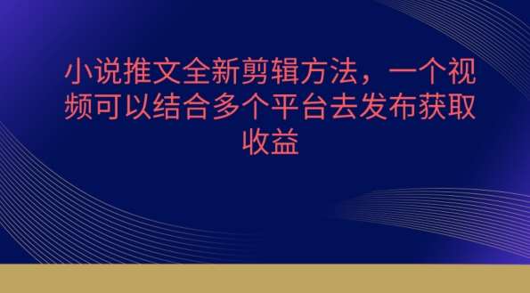 小说推文全新剪辑方法，一个视频可以结合多个平台去发布获取【揭秘】-千寻创业网