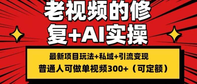 修复老视频的玩法，搬砖+引流的变现(可持久)，单条收益300+【揭秘】-千寻创业网