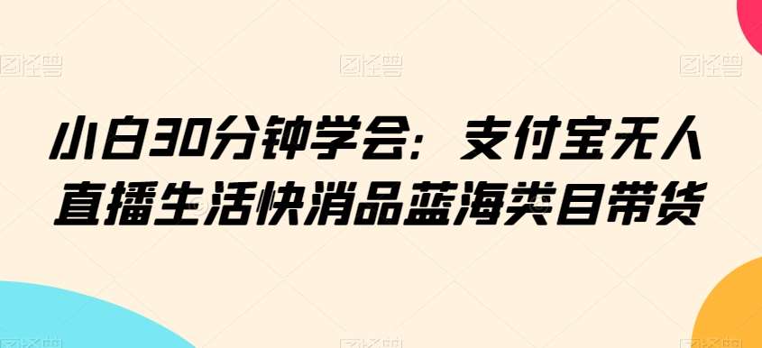 小白30分钟学会：支付宝无人直播生活快消品蓝海类目带货【揭秘】-千寻创业网