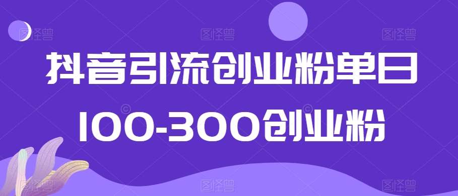 抖音引流创业粉单日100-300创业粉【揭秘】-千寻创业网