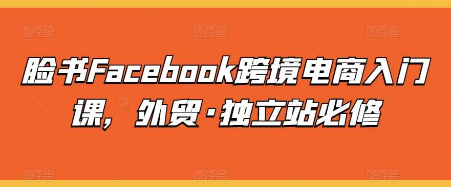 脸书Facebook跨境电商入门课，外贸·独立站必修-千寻创业网