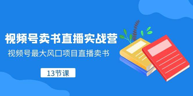 视频号卖书直播实战营，视频号最大风囗项目直播卖书（13节课）-千寻创业网