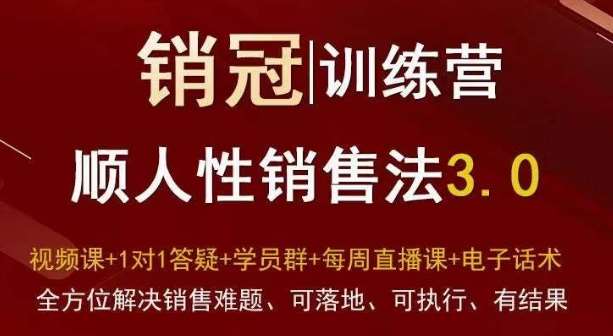 爆款！销冠训练营3.0之顺人性销售法，全方位解决销售难题、可落地、可执行、有结果-千寻创业网