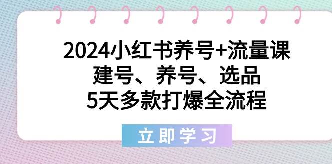 （8974期）2024小红书养号+流量课：建号、养号、选品，5天多款打爆全流程-千寻创业网