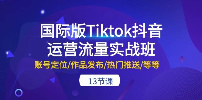 （10712期）国际版Tiktok抖音运营流量实战班：账号定位/作品发布/热门推送/等等-13节-千寻创业网