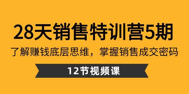 28天销售特训营5期：了解赚钱底层思维，掌握销售成交密码（12节课）-千寻创业网