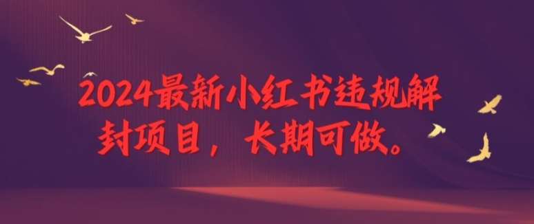 2024最新小红书违规解封项目，长期可做，一个可以做到退休的项目【揭秘】-千寻创业网