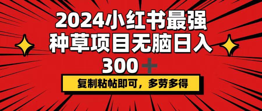 （12336期）2024小红书最强种草项目，无脑日入300+，复制粘帖即可，多劳多得-千寻创业网
