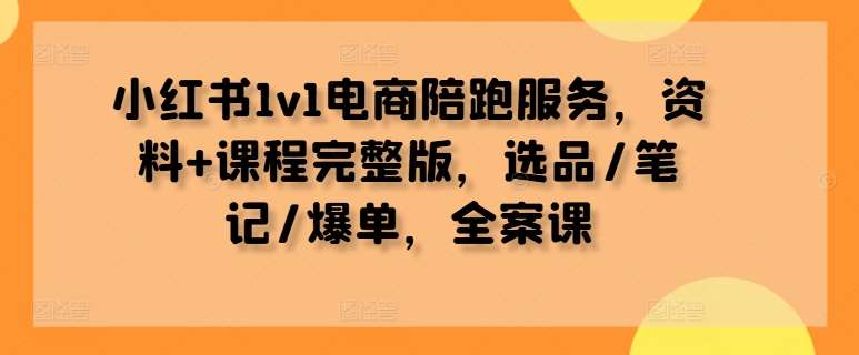 小红书1v1电商陪跑服务，资料+课程完整版，选品/笔记/爆单，全案课-千寻创业网