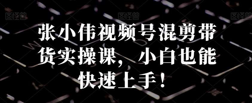 张小伟视频号混剪带货实操课，小白也能快速上手！-千寻创业网