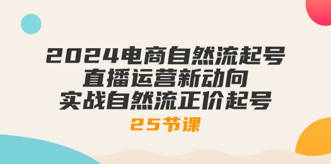 （10609期）2024电商自然流起号，直播运营新动向 实战自然流正价起号-25节课-千寻创业网