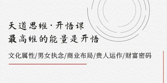 天道思维·开悟课-最高维的能量是开悟 文化属性/男女执念/商业布局/贵人运作/财富密码-千寻创业网
