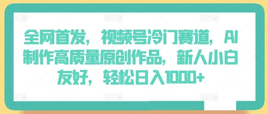 全网首发，视频号冷门赛道，AI制作高质量原创作品，新人小白友好，轻松日入1000+【揭秘】-千寻创业网