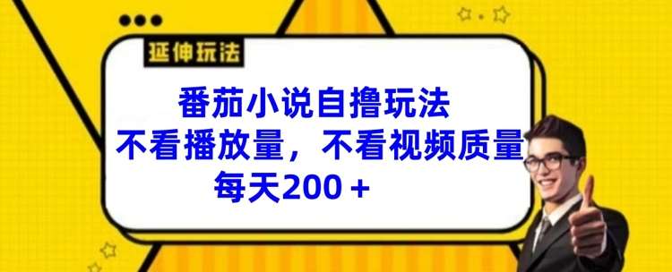 番茄小说自撸玩法，不看播放量，不看视频质量，每天200+【揭秘】-千寻创业网