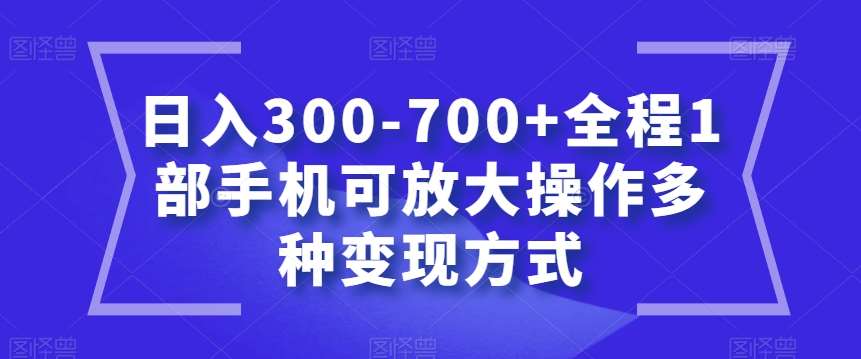 日入300-700+全程1部手机可放大操作多种变现方式【揭秘】-千寻创业网