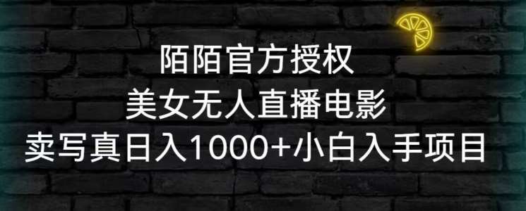 陌陌官方授权美女无人直播电影，卖写真日入1000+小白入手项目【揭秘】-千寻创业网