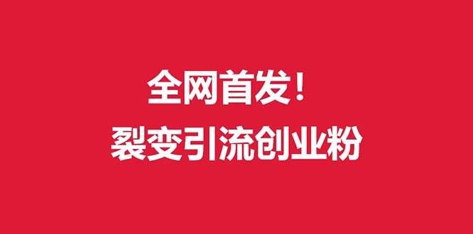 （9061期）（全网首发）外面收费几千的裂变引流高质量创业粉-千寻创业网