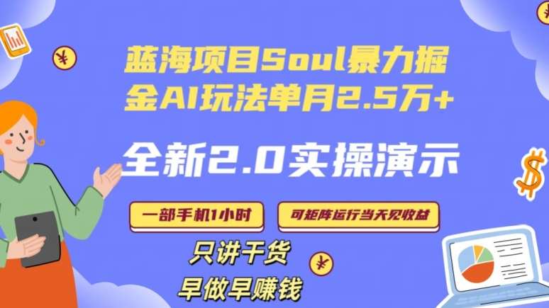 Soul怎么做到单月变现25000+全新2.0AI掘金玩法全程实操演示小白好上手【揭秘】-千寻创业网