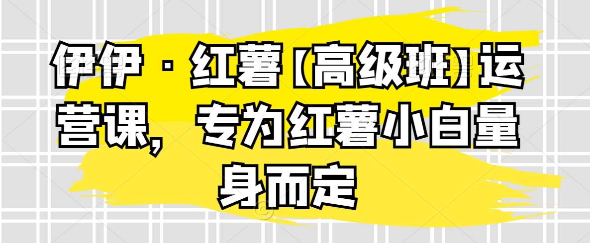 伊伊·红薯【高级班】运营课，专为红薯小白量身而定-千寻创业网