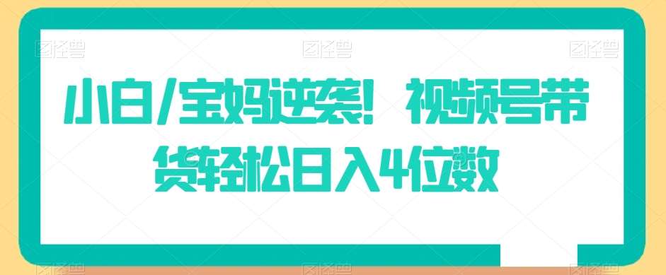小白/宝妈逆袭！视频号带货轻松日入4位数【揭秘】-千寻创业网