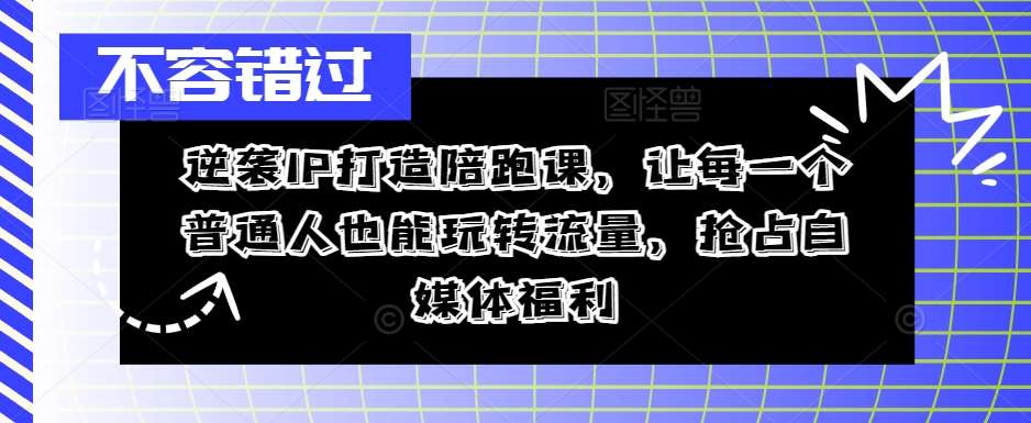 逆袭IP打造陪跑课，让每一个普通人也能玩转流量，抢占自媒体福利-千寻创业网