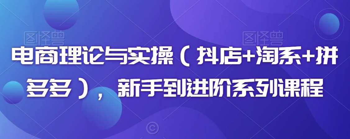 电商理论与实操（抖店+淘系+拼多多），新手到进阶系列课程-千寻创业网