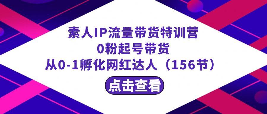 繁星·计划素人IP流量带货特训营：0粉起号带货 从0-1孵化网红达人（156节）-千寻创业网