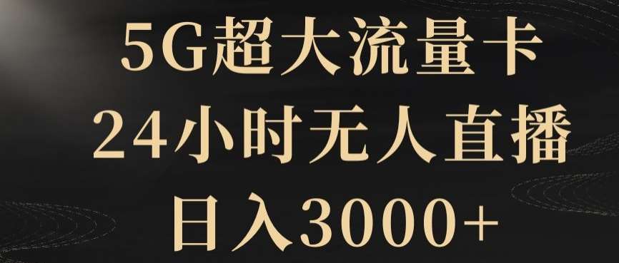 5G超大流量卡，24小时无人直播，日入3000+【揭秘】-千寻创业网