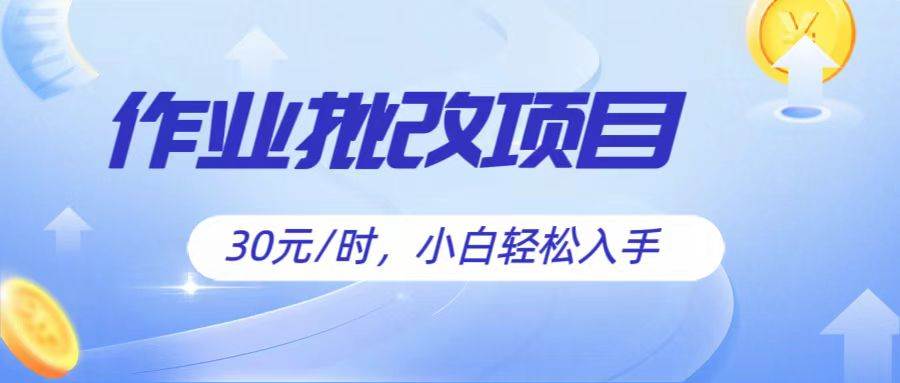 作业批改项目30元/时，简单小白轻松入手，非常适合兼职-千寻创业网