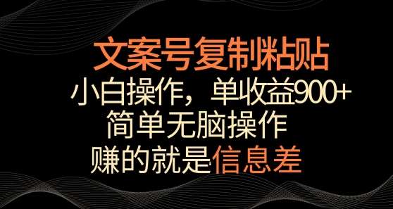 文案号掘金，简单复制粘贴，小白操作，单作品收益900+【揭秘】-千寻创业网