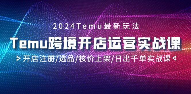 （9208期）2024Temu跨境开店运营实战课，开店注册/选品/核价上架/日出千单实战课-千寻创业网