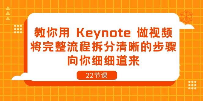 教你用Keynote做视频，将完整流程拆分清晰的步骤，向你细细道来（22节课）-千寻创业网