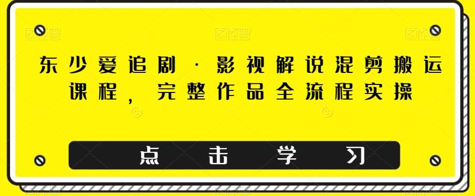 东少爱追剧·影视解说混剪搬运课程，完整作品全流程实操-千寻创业网