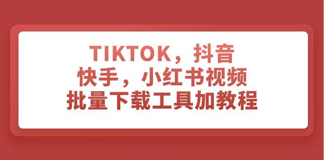 （7714期）TIKTOK，抖音，快手，小红书视频批量下载工具加教程-千寻创业网