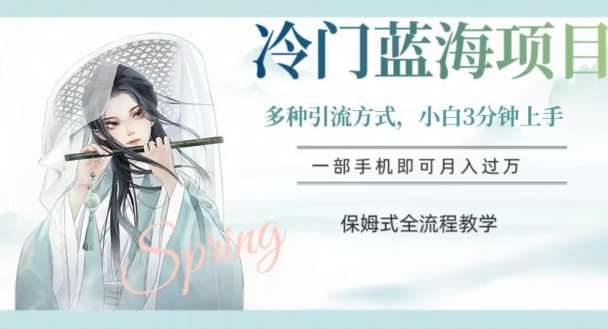 冷门蓝海项目，操作简单，小白3分钟上手，多种引流方式，保姆式全流程教学【揭秘】-千寻创业网