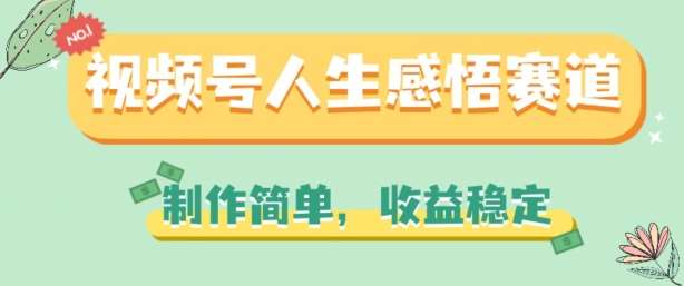 视频号人生感悟赛道，制作简单，收益稳定【揭秘】-千寻创业网