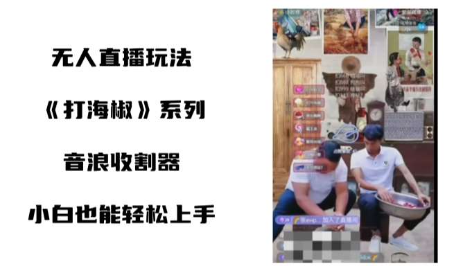 打海椒无人直播整蛊项目，小白轻松上手撸音浪收割器-千寻创业网