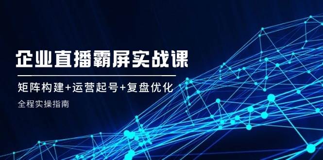 （12338期）企 业 直 播 霸 屏实战课：矩阵构建+运营起号+复盘优化，全程实操指南-千寻创业网
