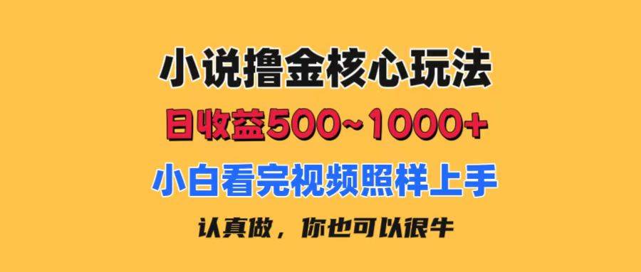 （11461期）小说撸金核心玩法，日收益500-1000+，小白看完照样上手，0成本有手就行-千寻创业网