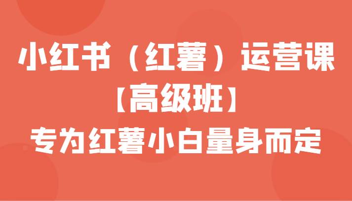 小红书（红薯）运营课【高级班】，专为红薯小白量身而定（42节课）-千寻创业网