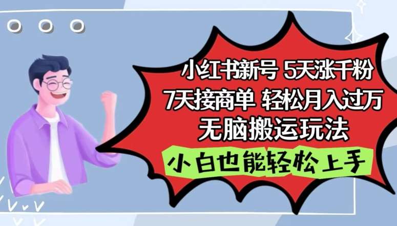 小红书影视泥巴追剧5天涨千粉，7天接商单，轻松月入过万，无脑搬运玩法【揭秘】-千寻创业网
