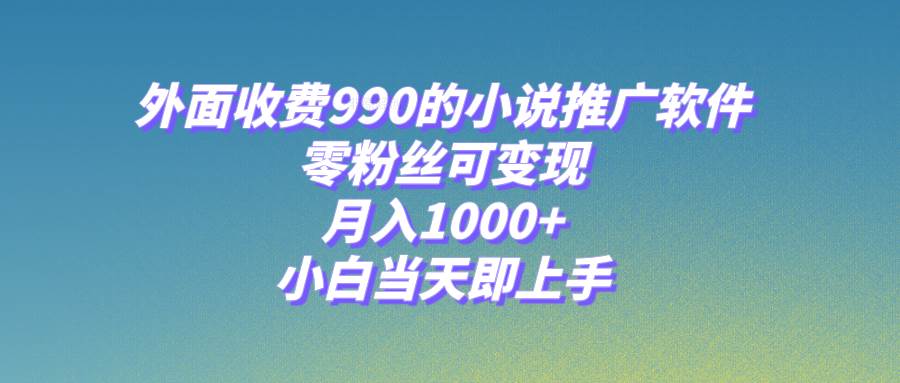 （8016期）小说推广软件，零粉丝可变现，月入1000+，小白当天即上手【附189G素材】-千寻创业网